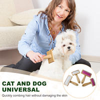 BOOMHOME Brosse Étrille pour Chiens & Peigne Ergonomique pour Chiens Toilettage Bois Écologique Épilation Chats Animaux