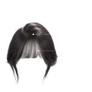 Peluca con flequillo para mujer, cabello liso mixto de 30 cm, semimanual, ligero y fino, estilo francés, para dar volumen y cubrir las canas - Product Image 2