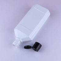 Bouteille carrée en HDPE blanc de 400 ml avec bouchon à clapet, flacon pompe vide pour toner, emballage plastique