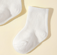 Chaussettes en coton peigné côtelé pour bébés et nouveau-nés, uniformes scolaires Elite 2026, couleurs neutres unies, vente en gros
