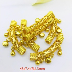 Gold Plated Hollow Curved <b>Tube</b> Bell Sleeve Jewelry <b>Finding</b> Half Moon Shape DIY Accessory Component - Product Image 3