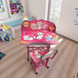 Phim Hoạt Hình Thiết Kế Trẻ Em Viết Bảng Và Ghế Kim Loại Carton Bảng Nghiên Cứu Đầy Đủ Bàn Ghế Cho Trẻ Em Tuyết Nữ Hoàng Kim Loại & Gỗ 14Kg - Product Image 3