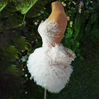 Novance Y3987 Robe de Soirée Courte sans Bretelles Blanche et sans Manches pour Femme, Éblouissante pour Anniversaire, Vêtement de Gros