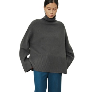 Pull en cachemire à col roulé pour <span class=keywords><strong>femme</strong></span>, style mode hiver, tricoté en laine - Product Image 1