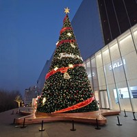 Grand arbre de Noël extérieur, neuf, artificiel, avec lumières LED, taille personnalisable, fabriqué en PVC et en fer, arbre de Noël géant