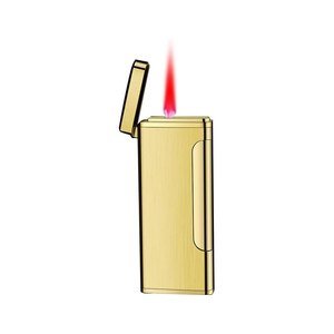 Briquet en métal personnalisé avec logo, rechargeable au gaz, coupe-vent et portable, idéal pour les cadeaux promotionnels - Product Image 1