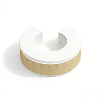 Bureau d'accueil de clinique et d'hôpital de luxe en marbre artificiel blanc pour poste d'infirmière élégant