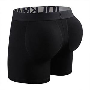 Caleçon Boxer en Coton Taille Basse Tricoté avec Coussinet Amovible Effet Remonte-Fesses pour <span class=keywords><strong>Homme</strong></span>, Short de Cyclisme Sculptant Toutes Saisons - Product Image 1