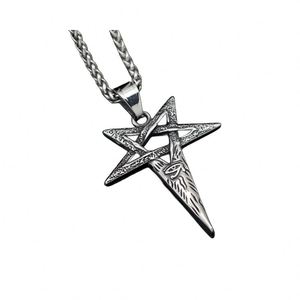 Gothic Viking Devil Eye Pentagram Charm Necklace Fashion Mens Stainless Steel Pendant Juvenile Gift Biker Jewelry Accessories - Product Image 5