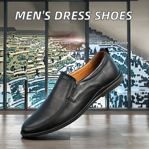 Chaussures habillées décontractées pour hommes de haute qualité, style britannique, en PU artificiel, à lacets, confortables et respirantes, automne/hiver - Product Image 2