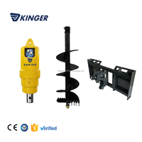 KINGER Foret de terrassement à entraînement par vis sans fin pour mini-chargeuse, pour le forage de poteaux de clôture et le creusement de trous pour la plantation d'arbres