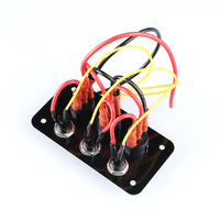 Panneau de commande à 3 interrupteurs à bascule étanches DC 12V 24V pour voiture, bateau, camping-car avec fusible 10A et indicateur LED bleu