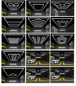 Dimmable dẫn ánh sáng Tường 110V 220V tổ ong hình lục giác RGB chiếu sáng cho văn phòng khách sạn nhà để xe chi tiết 11 hình lục giác lạnh trắng - Product Image 6