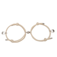2 Stks/set Valentijnsdag Handgemaakt Gevlochten Paar Armband Bedelmagneet Bijpassende Armbanden Voor Dames Heren Cadeau
