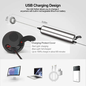 Şarj edilebilir süt köpürtücü ev paslanmaz çelik küçük karıştırıcı otomatik elektrikli süt köpürtücü süt köpürtücü - Product Image 4