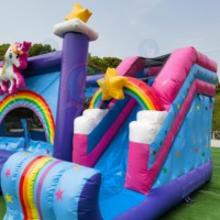 Maison gonflable de videur de conception mignonne de terrain de jeu gonflable de petit poney d'amusement d'enfants