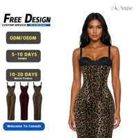 Anjie – Robe moulante corset bustier imprimé léopard pour femme, personnalisable OEM/ODM, marque privée, vente en gros, fabricant pour soirées