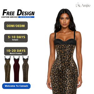 Anjie – Robe moulante <span class=keywords><strong>corset</strong></span> bustier imprimé léopard pour femme, personnalisable OEM/ODM, marque privée, vente en gros, fabricant pour soirées - Product Image 1