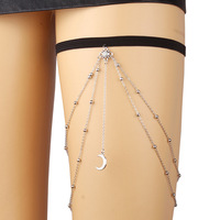 LiCai plage lune pendentif gland Sexy cuisse chaîne Simple perle ronde chaîne bijoux de corps