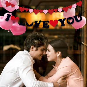 Bannière de décoration pour la maison, la Saint-Valentin, les mariages, les fiançailles <span class=keywords><strong>et</strong></span> les fêtes, avec texte « I LOVE YOU » <span class=keywords><strong>et</strong></span> <span class=keywords><strong>thème</strong></span> cœurs, guirlande à suspendre pour photos - Product Image 4