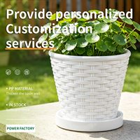 Plateau de pot de fleurs en PP au design traditionnel, durable, avec trou de drainage, capacité de 2,76 L, pour plantes succulentes d'intérieur