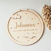 Signe d'annonce de nom de bébé en bois, signe d'annonce de naissance, signe nouveau-né Hello World pour cadeau de pépinière de douche de bébé