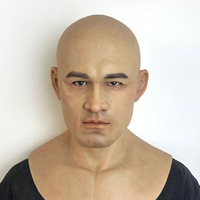 Masque facial complet en silicone pour cosplay classique d'Halloween et de Noël, masque de fête amusant personnalisé pour homme