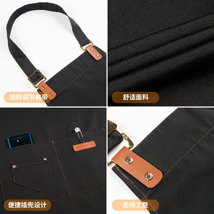 Tablier imperméable réglable à col halter avec impression de logo personnalisé pour restaurant et bar, en polyester, taille unique - Product Image 2