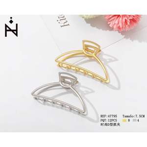 D Type <b>Hair</b> Clip 7.5Cm Fashion Metal <b>Grip</b> For Women - Product Image 3