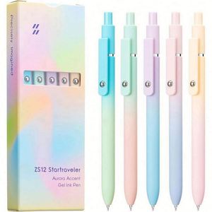 Paquete de 5 Bolígrafos de Tinta Negra Japonesa de Alta Gama, Punta Fina de 0.5 mm, Diseño Geométrico Deformado, Color Personalizado, Promocionales - Product Image 2