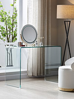 Table de toilette moderne minimaliste en verre transparent, style INS, pour chambre de filles, mobilier de maison