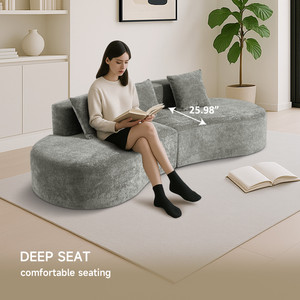 Vacuum Packed Modern Curved <b>Sofa</b> Couch Europe Stock Fast Delivery Dropship <b>Support</b> Soft Foam Sectional Living Apartment Villa - Product Image 5