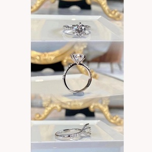 Bague de fiançailles en diamant blanc, taille ronde, véritable et naturelle, 2,0 CT, pierres précieuses en or, fabrication de bijoux de haute technologie, ancre - Product Image 3