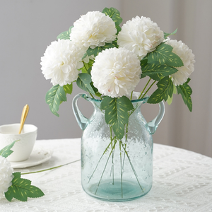 ดอกเดซี่แอฟริกัน ดอกเบญจมาศ ดอกไม้ประดิษฐ์พร้อมใบไม้ ดอกแดนดิไลออน ลูกบอลดอกไม้ ตกแต่งบ้าน งานแต่งงาน จัดดอกไม้ประดับ - Product Image 4