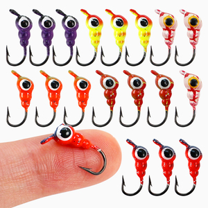 LUSHAZER Lot <span class=keywords><strong>de</strong></span> 18 mini-jigs <span class=keywords><strong>de</strong></span> pêche sur glace avec têtes <span class=keywords><strong>de</strong></span> jig à œil et hameçons simples, <span class=keywords><strong>en</strong></span> boîte, pour <span class=keywords><strong>la</strong></span> pêche au crappie, à <span class=keywords><strong>la</strong></span> <span class=keywords><strong>perche</strong></span>, à <span class=keywords><strong>la</strong></span> truite et au panfish <span class=keywords><strong>en</strong></span> <span class=keywords><strong>hiver</strong></span> - Product Image 1