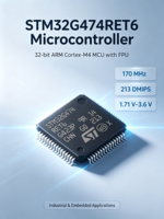 STM32G474RET6 MCU ARM Cortex-M4 de 32 bits con FPU, 170 MHz 213 DMIPS, aceleradores de hardware CORDIC y FMAC, 1.71V-3.6V, paquete LQFP-64