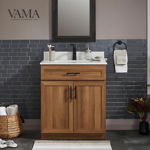 Vama Armoire de rangement personnalisée et efficace Design d'appartement Vanité de salle de bain montée au sol AN13 - Product Image 1
