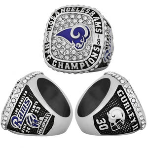Perhiasan Cincin Fashion Paduan Batu Permata Juara Los Angeles Rams 2018 Grosir Lintas Batas Lapis Perak Antik Trendi - Product Image 1