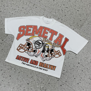 High Quality Tee Shirt Manufacturer Oversize Drop Shoulder Screen Printing T-shirts Cotton Cropped Graphic Boxy t Shirt for Men - Product Image 1