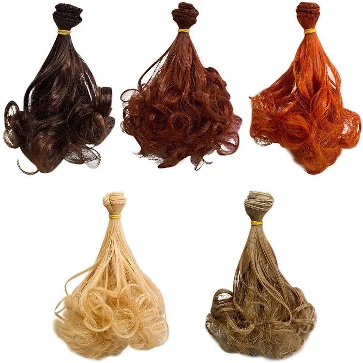 Heat resistant fiber Colorful BJD Doll hair extension