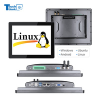 PC industriel mural sans ventilateur avec écran tactile capacitif, Linux Windows Win, IP65 étanche, montage mural VESA, alliage d'aluminium