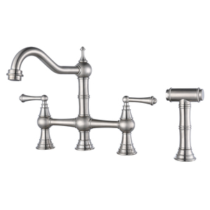 OEM/ODM Robinet <span class=keywords><strong>vintage</strong></span> <span class=keywords><strong>mitigeur</strong></span> de <span class=keywords><strong>cuisine</strong></span> monté sur le pont 4 trous Robinet de <span class=keywords><strong>cuisine</strong></span> en cuivre Robinet de pont de <span class=keywords><strong>cuisine</strong></span> - Product Image 1