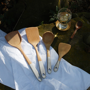 Beechwood Spatula Set 4 Pieces Nonstick Wooden Spoon Cooking Utensils Kitchen Tools - Product Image 1