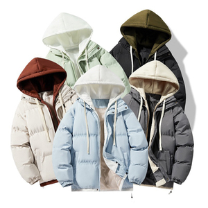 Chaqueta Acolchada de Invierno de Alta Calidad <span class=keywords><strong>para</strong></span> <span class=keywords><strong>Hombre</strong></span> Personalizada Cálida Casual con Capucha y Cierre de Cremallera Gruesa <span class=keywords><strong>para</strong></span> Clima Frío de Tinte Liso - Product Image 2