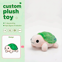 Peluche personnalisée tortue, animal en peluche sur mesure, tortue mignonne à partir de votre dessin, design IA, cadeau doux et adorable, décoration Kawaii pour la maison