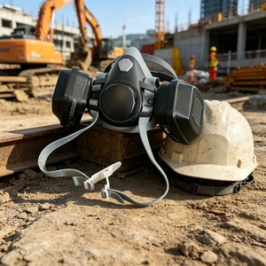 Respirador de Media Cara Nuevo y Más Vendido, Máscara de Gas de Alta Protección <span class=keywords><strong>con</strong></span> Doble Filtro para Pulverización, Pulido y Manipulación de Productos Químicos - Product Image 4