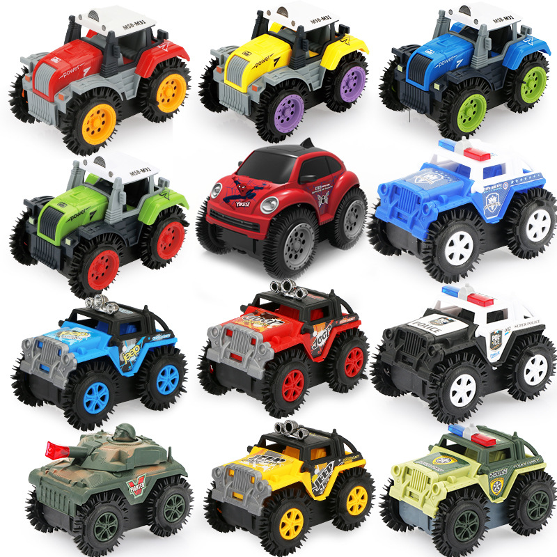 Cartoon children's dumptruck stunt car flip toy car electric toy car