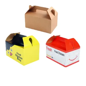 Custom Cardboard Fast Food Takeaway Chicken and Chips Boxes Pop-corn Nuggets Roast Wing Packaging Fry Food Fried Chicken Box