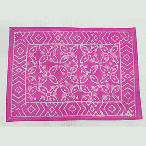 Bohemian Floral Canvas <b>Table</b> Mat Handmade Eco Friendly Hand Block Printed Cotton Set Durable <b>Dining</b> Use - Product Image 1