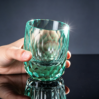 Elegante Vaso de Whisky de Cristal, Diseño Geométrico de Diamante Único, para Beber en Casa o en el Bar